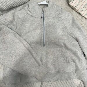 lululemon athletica Heather Light Gray Half-Zip Pullover